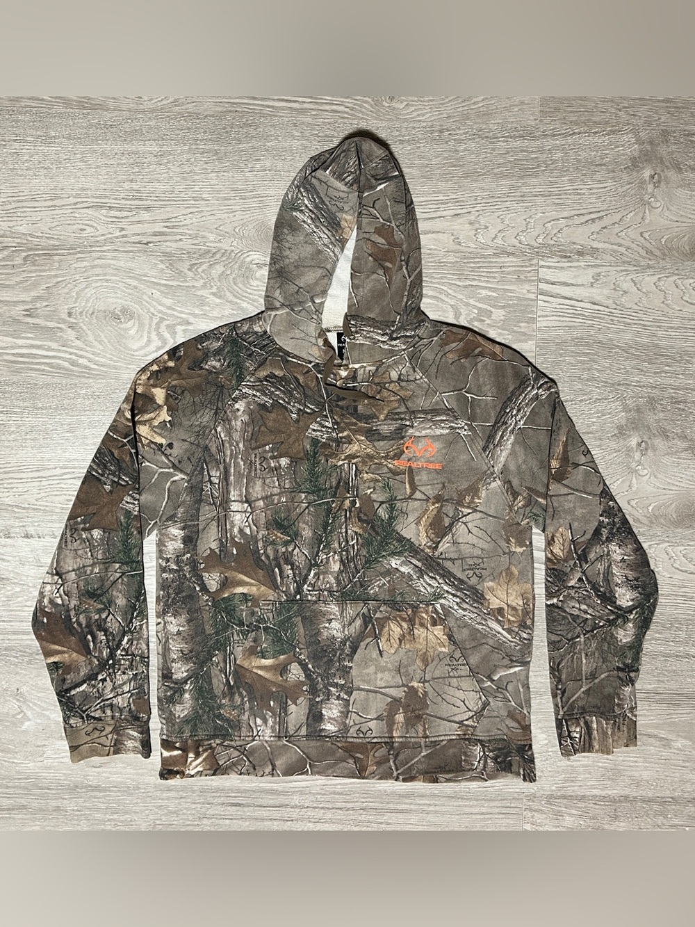Realtree All Over Print Camo Hoodie with Orange Logo